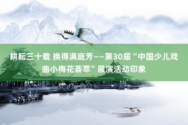 耕耘三十载 换得满庭芳——第30届“中国少儿戏曲小梅花荟萃”展演活动印象
