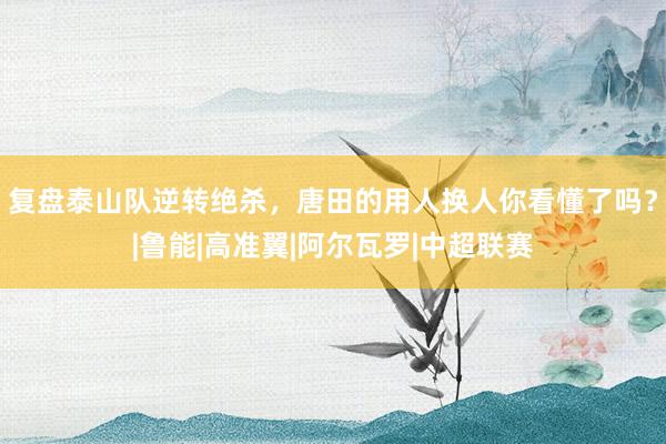复盘泰山队逆转绝杀，唐田的用人换人你看懂了吗？|鲁能|高准翼|阿尔瓦罗|中超联赛