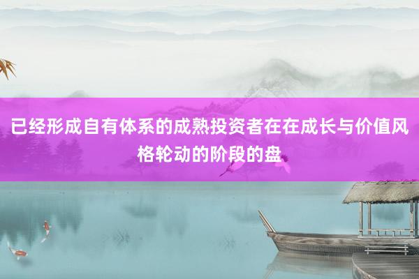已经形成自有体系的成熟投资者在在成长与价值风格轮动的阶段的盘