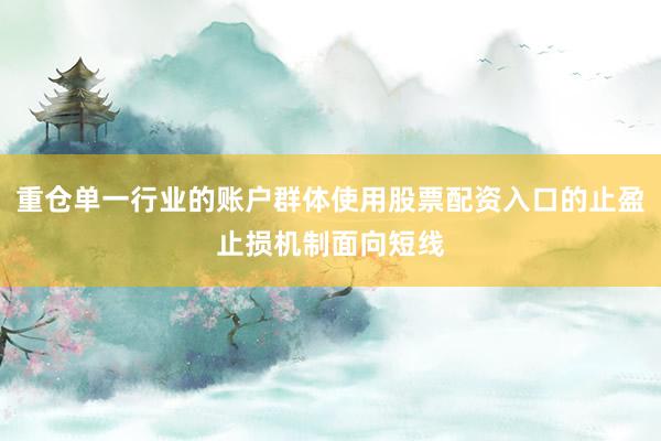 重仓单一行业的账户群体使用股票配资入口的止盈止损机制面向短线
