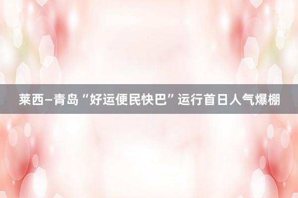 莱西—青岛“好运便民快巴”运行首日人气爆棚