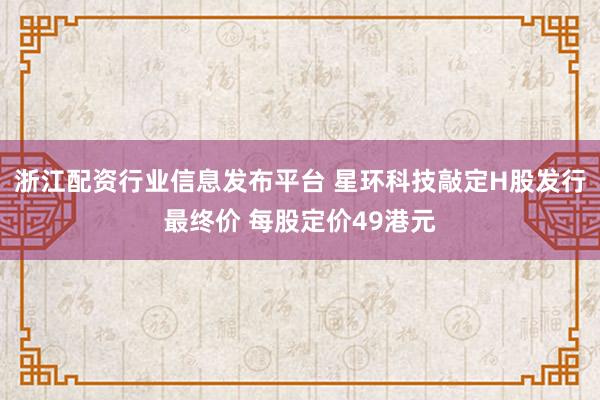 浙江配资行业信息发布平台 星环科技敲定H股发行最终价 每股定价49港元