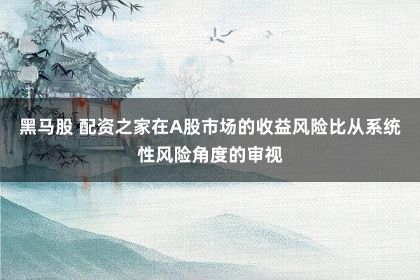 黑马股 配资之家在A股市场的收益风险比从系统性风险角度的审视