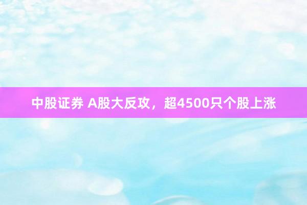 中股证券 A股大反攻，超4500只个股上涨